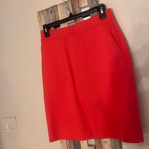 LOFT Vibrant coral Pencil Skirt with pockets XS